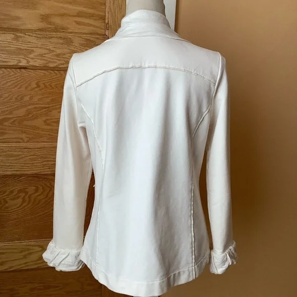 NEON BUDDHA Cream Ruffle Cardigan Ornamental Buttons Size S - Picture 4 of 15